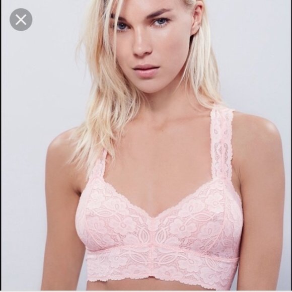 Free People Galloon Lace Racerback Bralette Pink - Picture 2 of 4